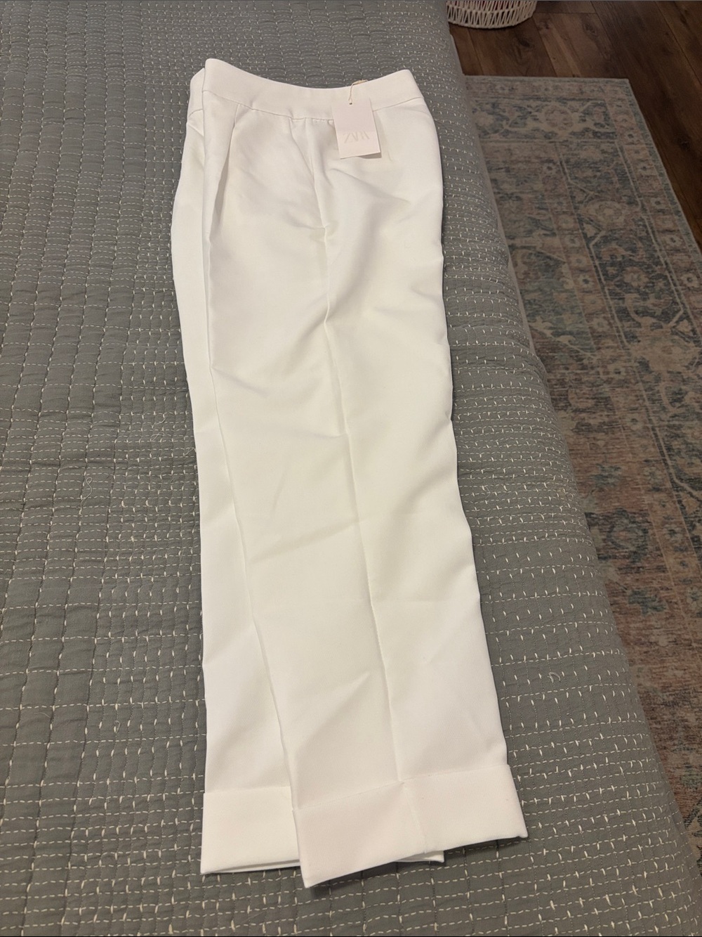 ZARA White Men's Pleated Dress Pants